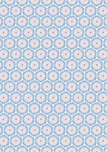 Chalki fabric: Chalki Tile on Cream Lewis and Irene