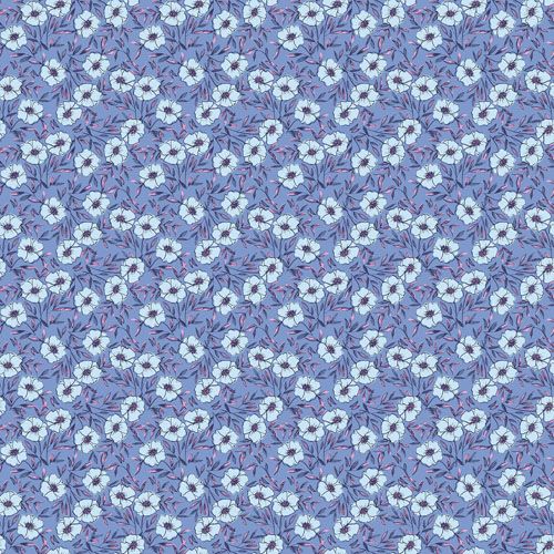 Petals and Stitches fabric: Bouquet Bliss, Blue