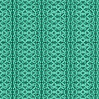 Quilters Basic Harmony: Geo Flowers Teal (per 1/4 metre)