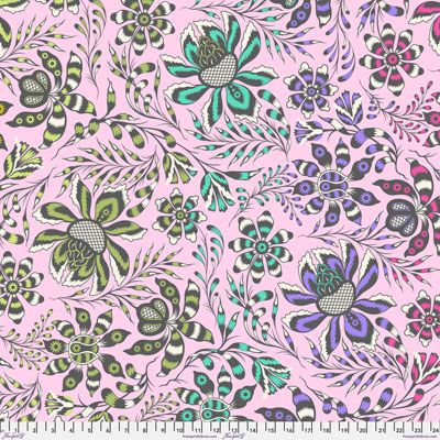 Tula Pink Roar! 108" Quilt Back Fabric: Vine Blush (per 1/4 metre)