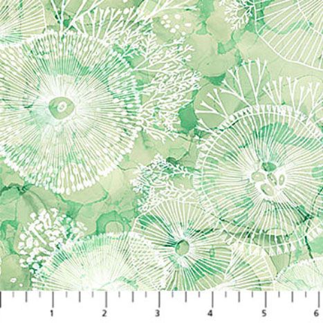 Deep Blue fabric: Sea Flora, Olive