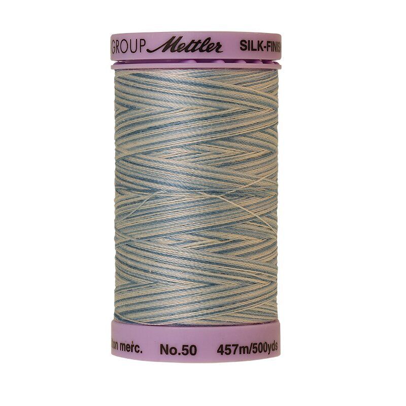 Mettler 50 Variegated Cotton Thread 9810, Tranquil Blue