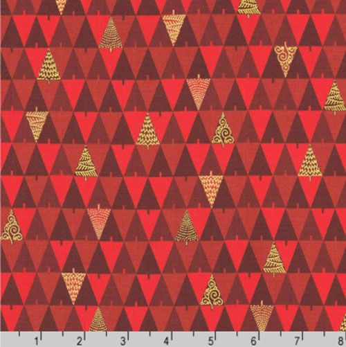 Peppermint Twist fabric: Triangles, Crimson