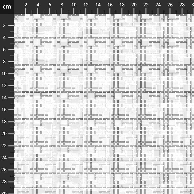 Monochrome fabric: Black and White Musical, Grid, White