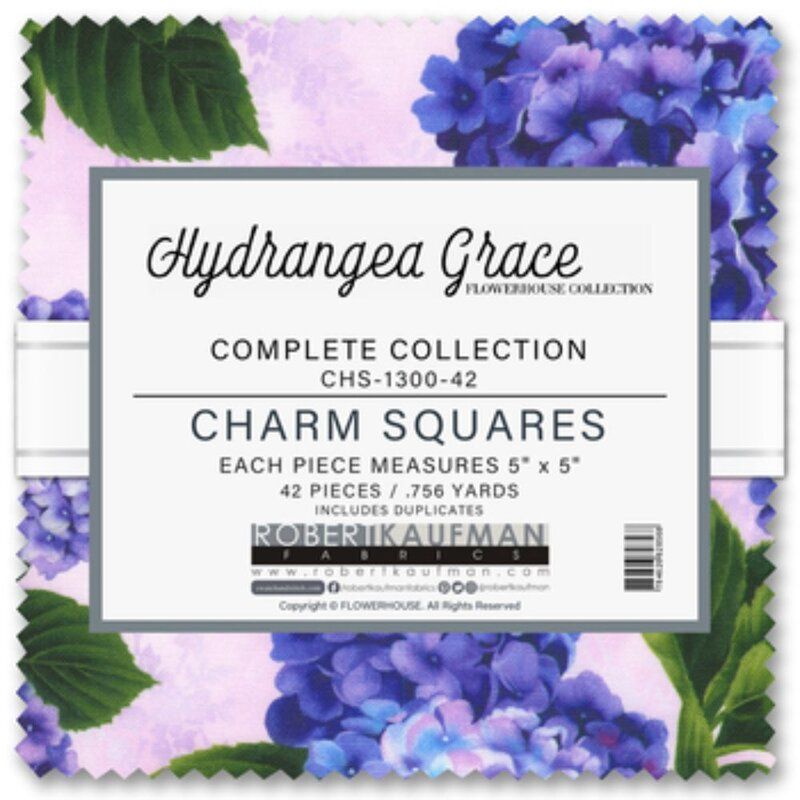 Hydrangea Grace 5" Charm Squares