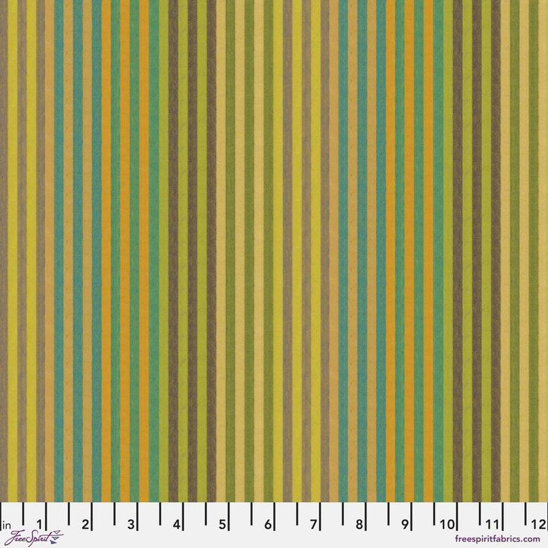 Kaffe Fassett Fabric: Caterpillar Woven Stripe, Sprout