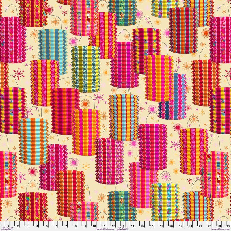 Festival Fabric: Lanterns, Cream