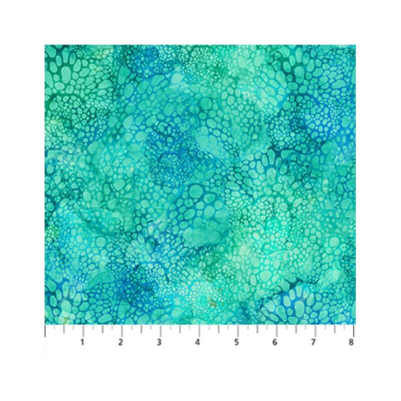 Coral Reef fabric: Bubbles, Turquoise