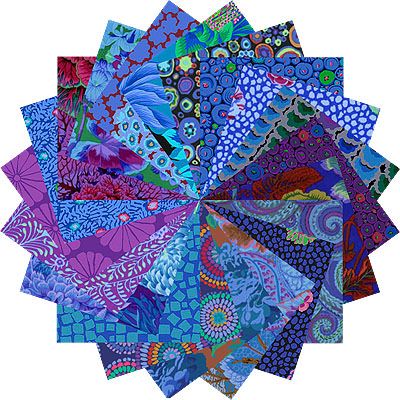 Kaffe Fassett Collective Fabrics Blues & Purples 10" Patchwork Palette