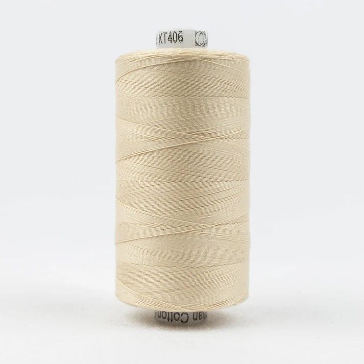 Konfetti Thread: 50wt 3 ply 100% Cotton. 1000m Spool Ivory
