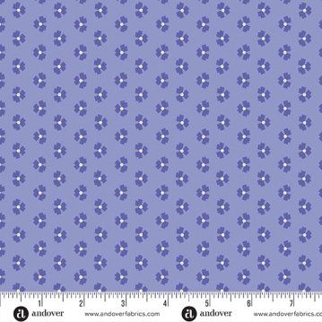 Mystic Meadow fabric, Abstract Flower, Blue