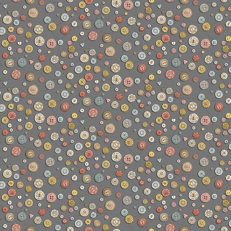Atelier fabric: Buttons, Grey