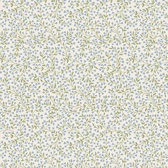 Petite Fleur Fabric: Vine, Blue