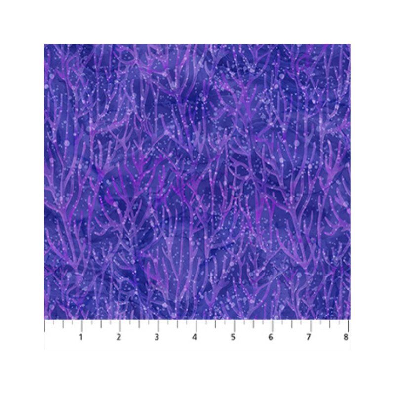 Coral Reef fabric: Coral, Purple
