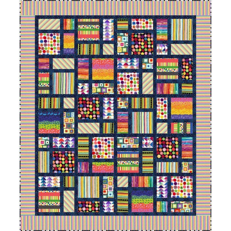 Spot the Stripe, Dark Pathways Quilt Kit