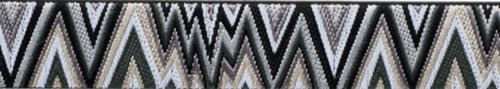 Kaffe Fassett Flame Stitch Black White Gray  22mm Renaissance Ribbon (per 1/4 metre)