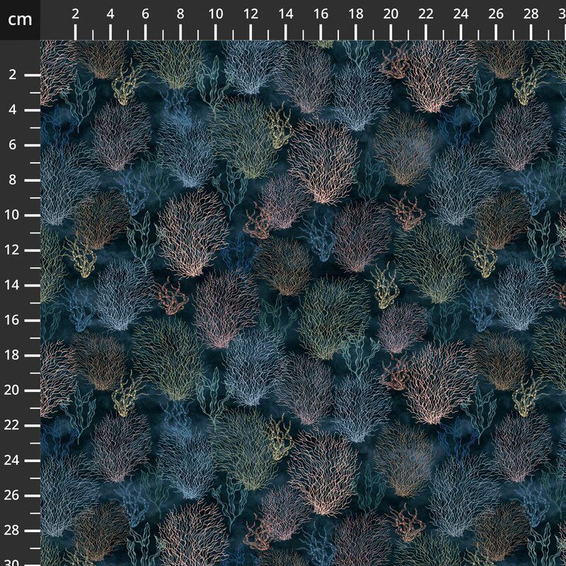 Ocean Song fabric: Coral Reef, Deep Sea