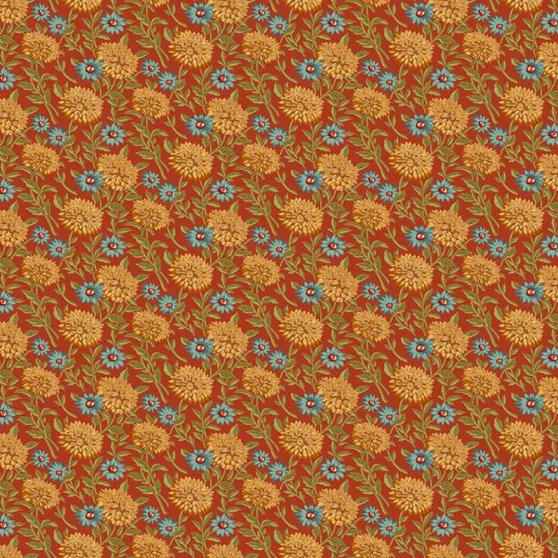 Autumn Woods fabric: Woodland Bloom, Red