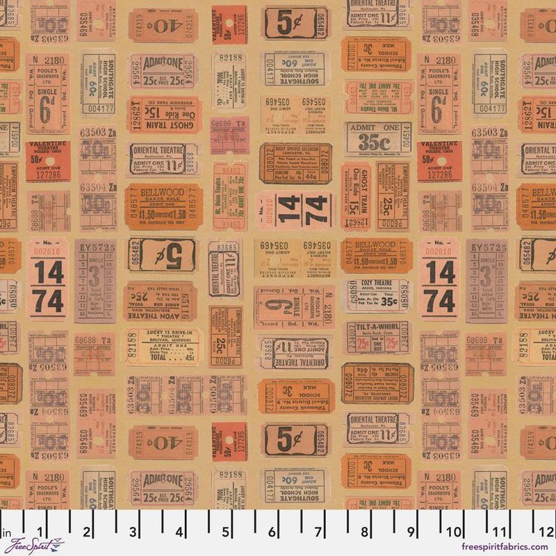 Eclectic Elements Palette fabrics, Orange Tickets