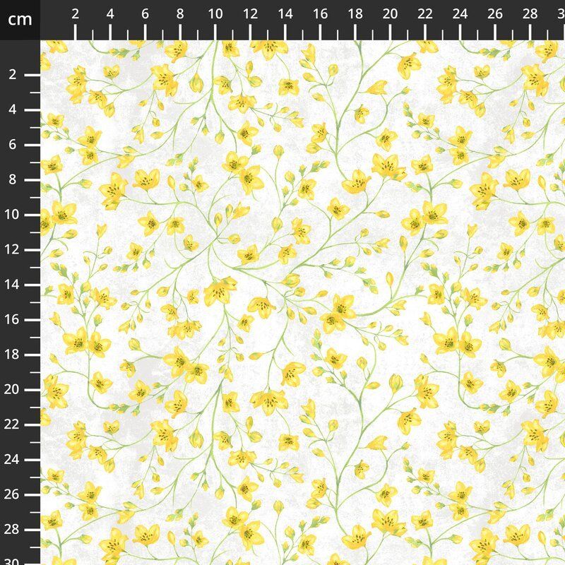 Botanicals fabrics: Tulip Fields, Blooming Buds White