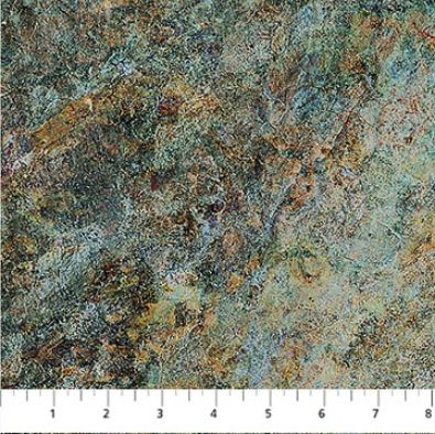 Rooted fabric: Marble, Green/Blue