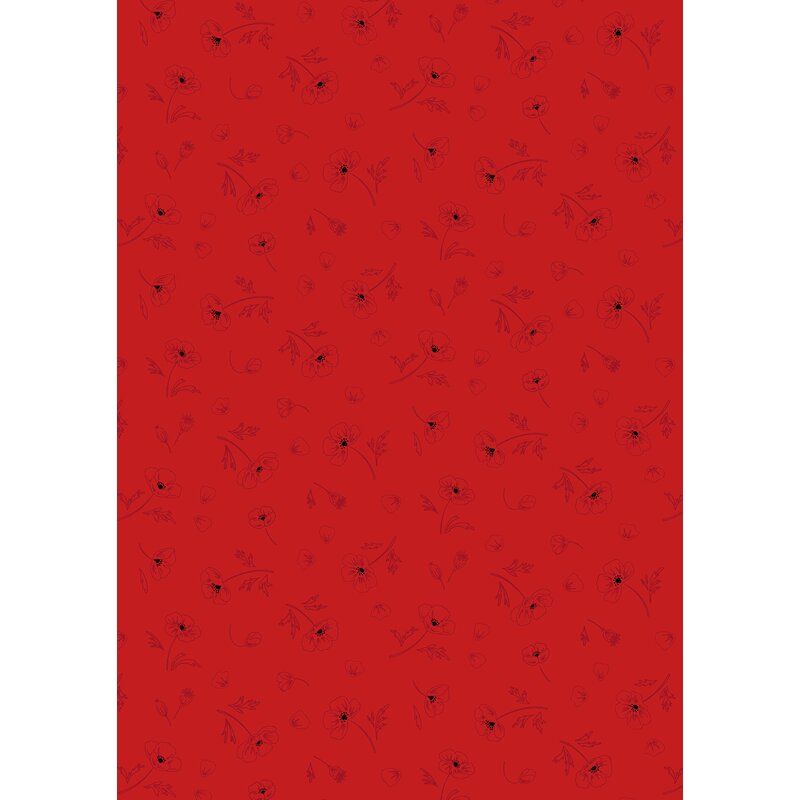 Forever Blooms fabric: Ephemeral Beauty, Scarlet