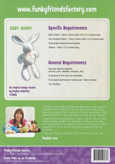 Funky Friends Factory: Baby Bunny Soft Toy Pattern Funky Friends Factory: Baby Bunny Soft Toy Pattern