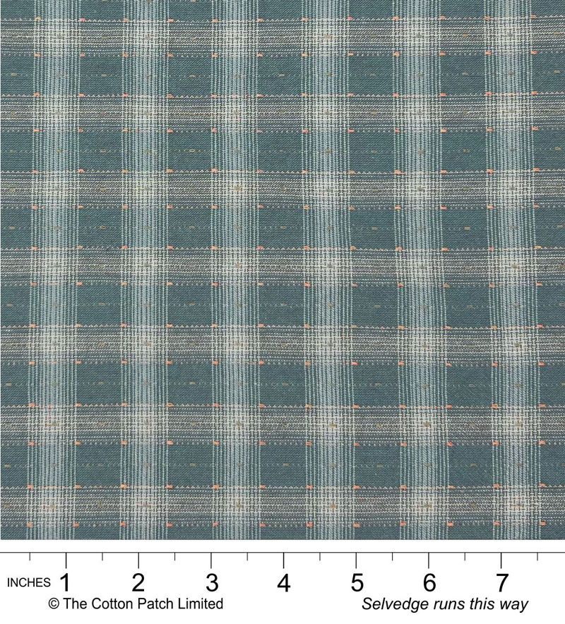 Tochio Yarn-Dyed fabric: Plaids and Points, Dark Sky