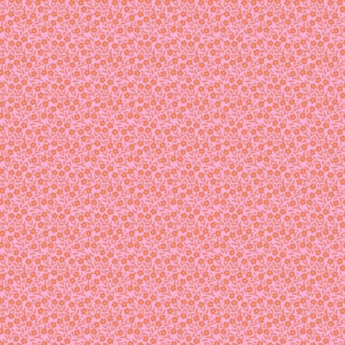 Petals and Stitches fabric: Sunshine Blooms, Pink and Orange