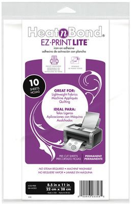 HeatnBond EZ Print Lite 10 sheets 8.5" x 11"