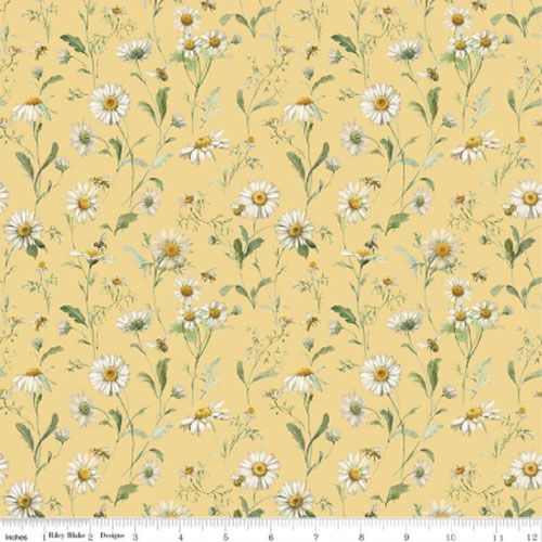 Love Me More fabric: Yellow Daisies