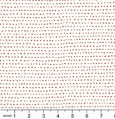 Country Coordinates fabric: Stitch Line Red on White (per 1/4 metre)