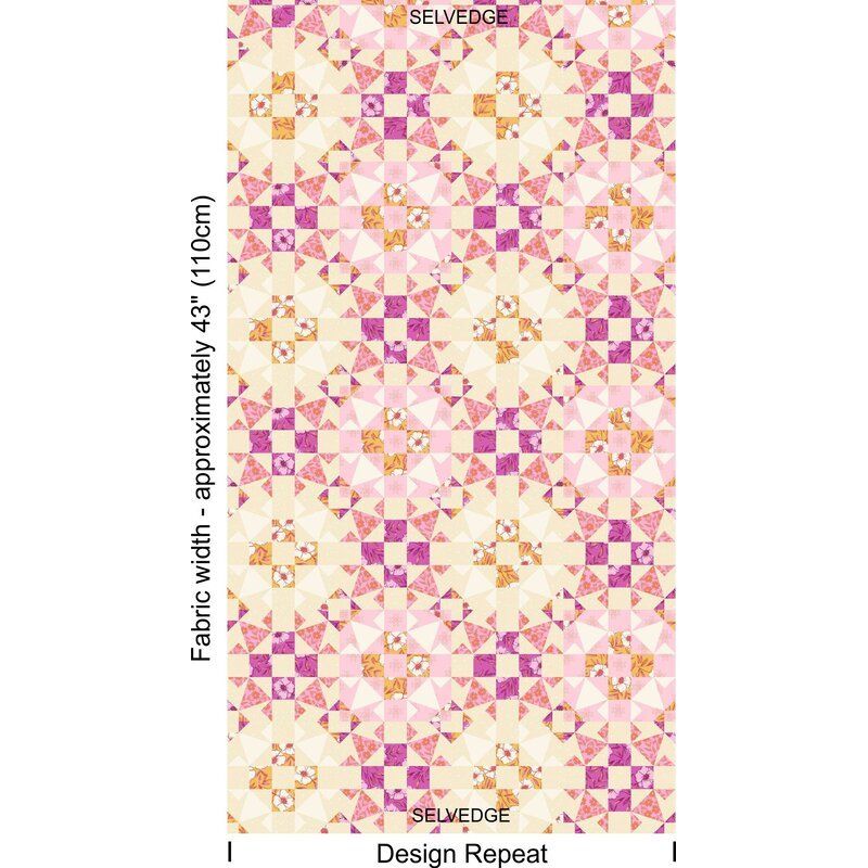 Petals and Stitches fabric: Garden Blocks, Fandango