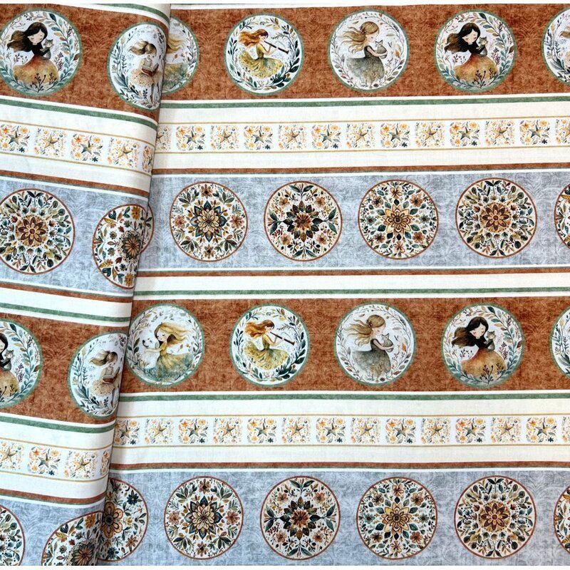 Sugar, Spice, Everything Nice  fabric, Girl Border Stripe