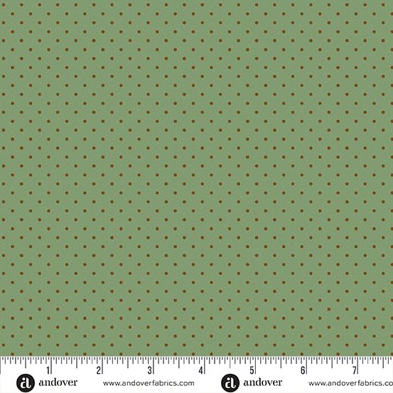 Poppy Seeds fabric: Poppy Seeds, Olive Leaf