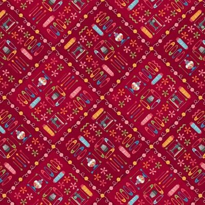 One Stitch at a Time: Pins & Thread Red (per 1/4 metre)