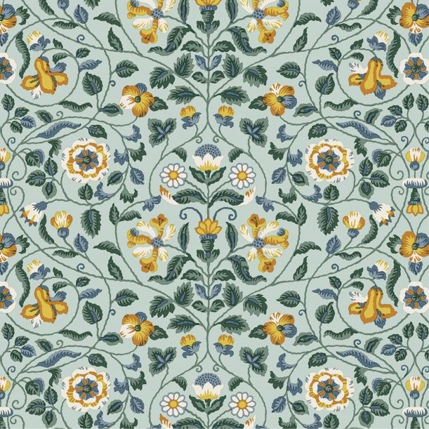 Liberty Craft Garden fabric: Tapestry Trail, Teal