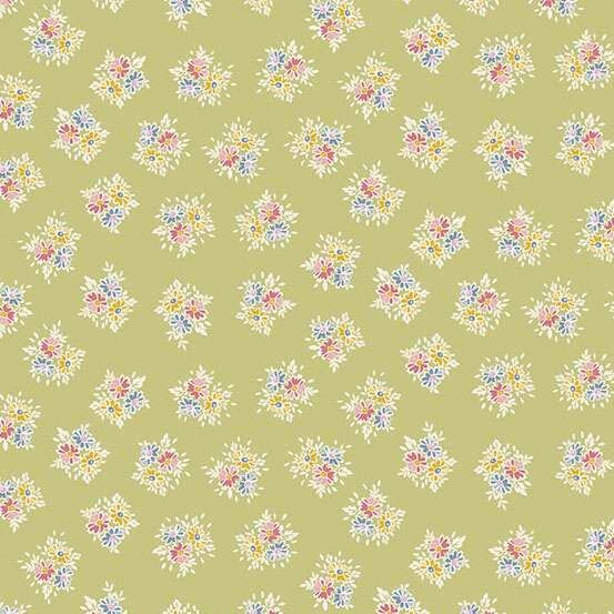 Petite Fleur Fabric: Posy, Green