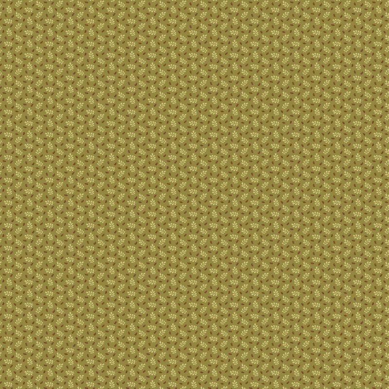 Autumn Woods fabric: Heart Leaf, Green