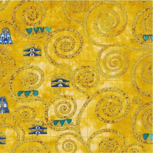 Gustav Klimt fabric: Gold Scrolls, Metallic Gustav Klimt fabric: Gold Scrolls, Metallic