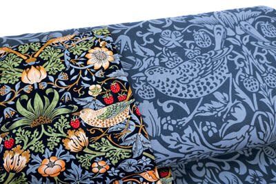 Morris & Co. Quilt Backs: Strawberry Thief Navy (per 1/4 metre)