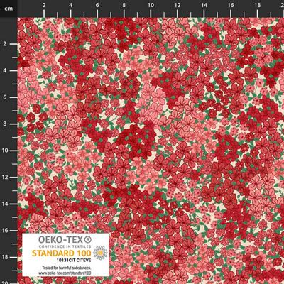 Ditsy Gardens fabrics: Small Flowers Dark Red Ditsy Gardens fabrics: Small Flowers Dark Red