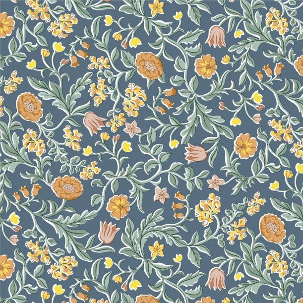 Liberty Craft Garden fabric: Mary's Flowers, Teal