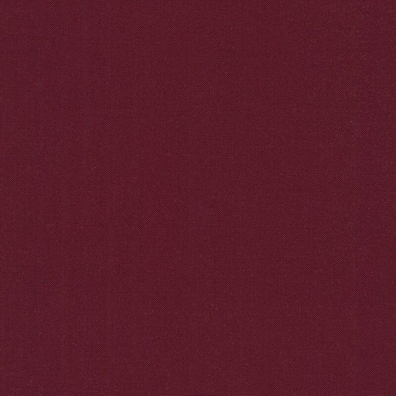 Kona Burgundy Cotton Solids Patchwork Fabric: (per 1/4 metre)