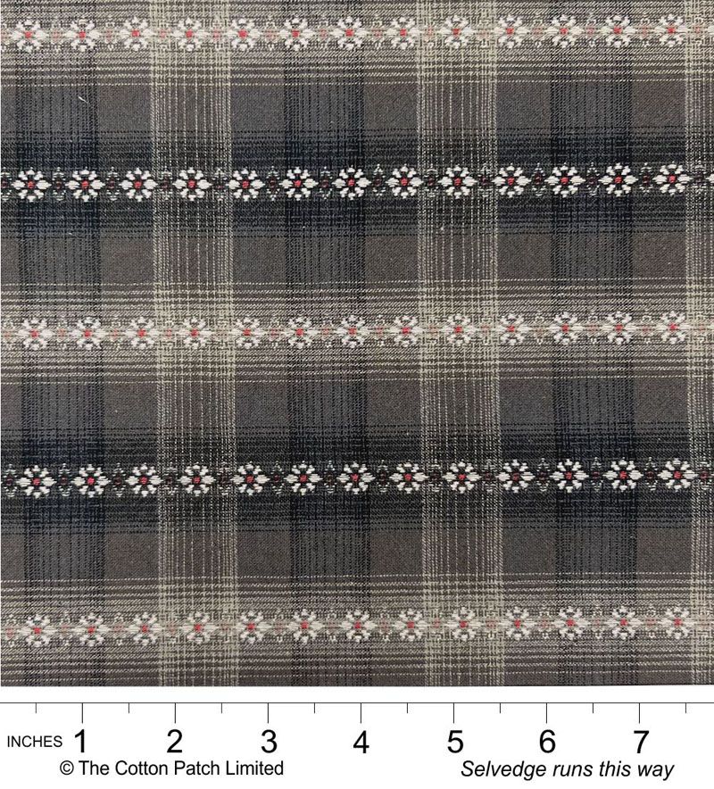 Tochio Yarn-Dyed fabric: Flowerline, Night