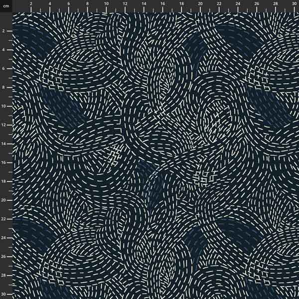 Monochrome fabric: Indigo Stitches, Black