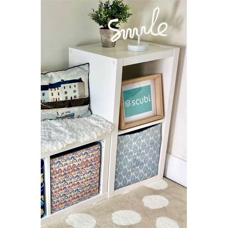 Scubl Storage Box Beige and White Scubl Storage Box Beige and White