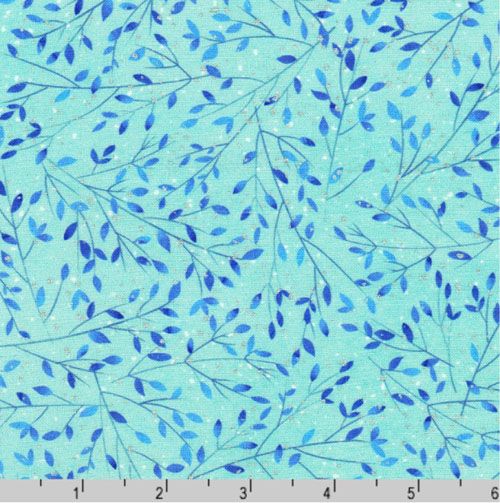 Peaceful fabric: Branches Aqua