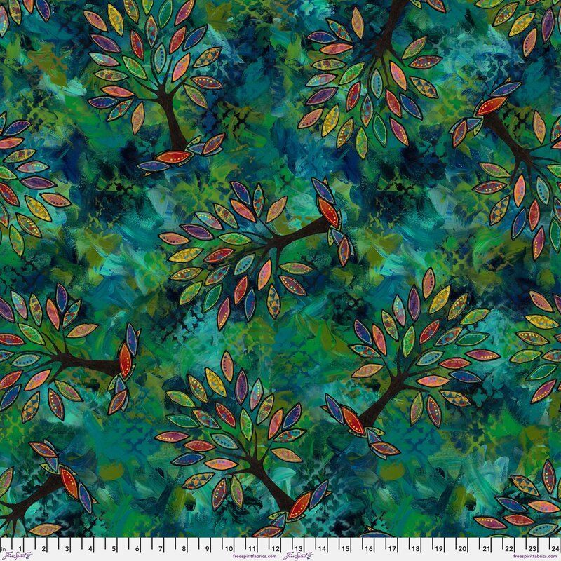 Sue Penn Paper Trees fabric: Thicket, Green Sue Penn Paper Trees fabric: Thicket, Green