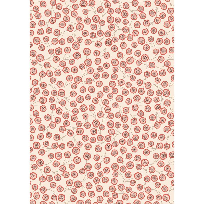 Jardin d'Automne fabric: Simple Flower on Light Stone